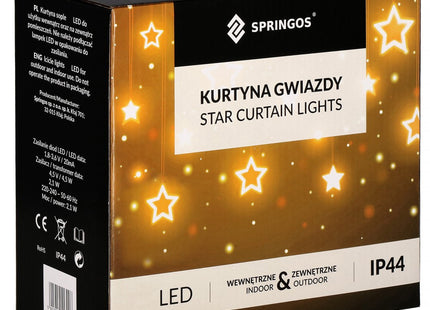 Kerstverlichting Sterrengordijn | Koel Wit | 2 m | 136 Led's