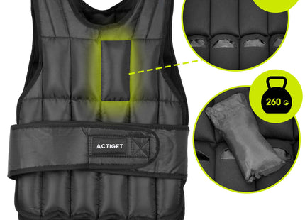 Gewichtsvest - Verzwaard Vest  - Trainingsvest - Crossfittvest - Hardlopen / Cardio - Verstelbaar - 10 Kg - Zwart