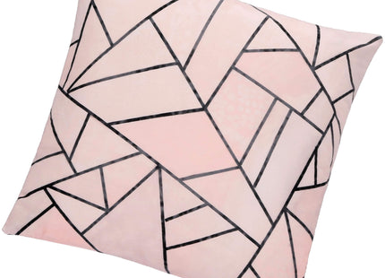 Sierkussenhoes | Kussenhoes | Kussensloop | Woonaccessoires | Roze | Zwart | 40 x 40 cm | 1 Stuk