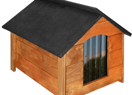 Hondenhuis - Hondenhok - Dog House - Geïsoleerd - Voor Buiten - Weersbestendig - Hout - Zwart
