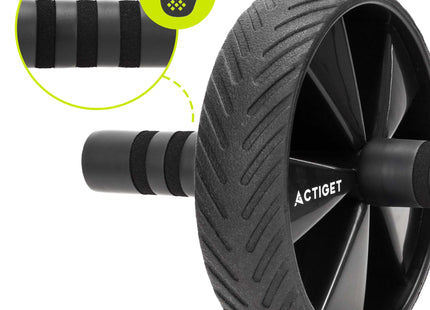 Buikspierwiel | AB Wheel | Buikspierroller | Inclusief Kniemat | Zwart/Blauw