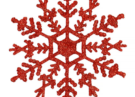 Kersthanger | Kerstversiering |Sneeuwvlok | 3 Stuks | 12 cm | Rood