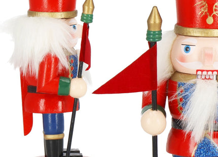 Notenkraker Kerst | Houten Soldaat | Kerstversiering | Multicolor | 15 cm
