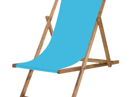 Houten Ligstoel | Strandstoel | Ligstoel | Verstelbaar | Beukenhout | Handgemaakt | Blauw