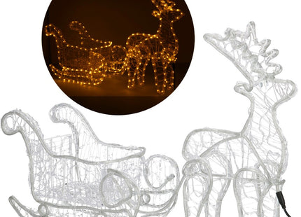 Rendier Met Slee | 312 LED Lampjes | Warm Wit