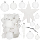 Kerstballen & Piek | 33 Stuks | 5/6/8 cm | Wit