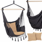 Hangstoel | Binnen & Buiten | Met 2 Kussens | Belastbaar tot 150 kg | 130 x 90 cm | Grijs/Beige