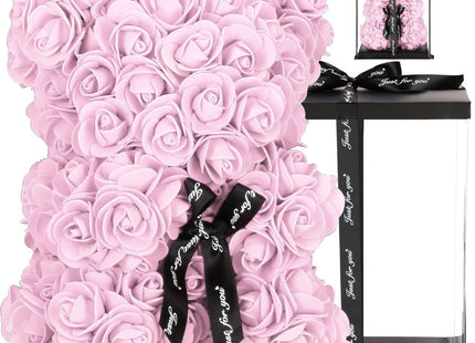 Rozen Beer | Rozenbeer | Rose Bear | Rozen Teddybeer | Liefde | Inclusief Giftbox | 27 x 17 x 16 cm | Roze