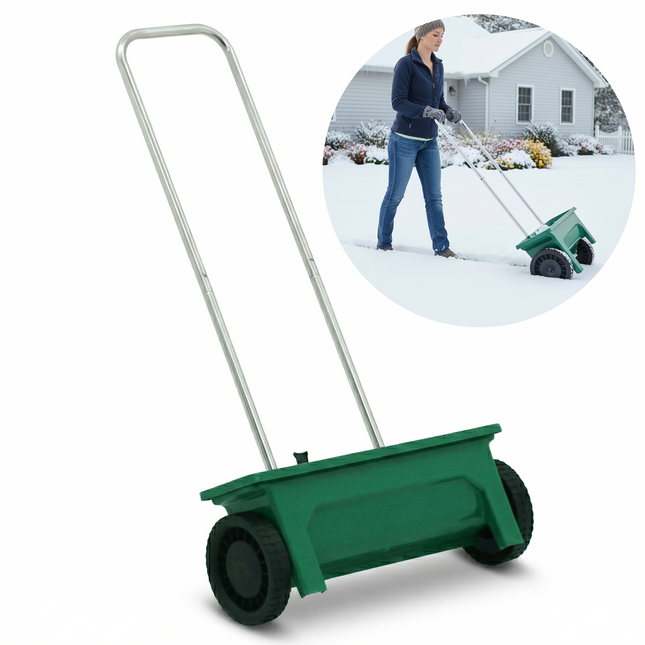 Strooiwagen | Strooikar | Zoutstrooier | Verstelbaar | Winter | Zout | Ijs | Tuin | Terras | 12 L