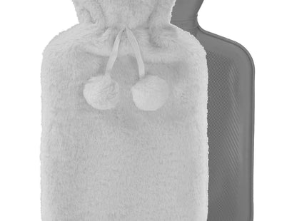 Warmwaterkruik- Pluche -Hoes - 2L - Inhoud - Pijnverlichting- Ontspanning -Grijs
