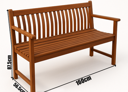 Tuinbank | Tuinbankje | Zitbank Buiten | Naaldhout | 160 x 56,5 x 87,5 cm | Bruin