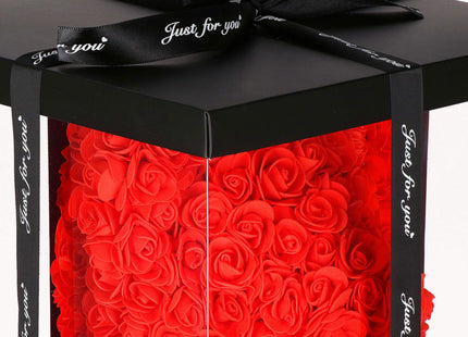 Rozen Beer | Rozenbeer | Rose Bear | Rozen Teddybeer | Liefde | Inclusief Giftbox | Valentijnsdag | 25 x 17 x 16 cm | Rood