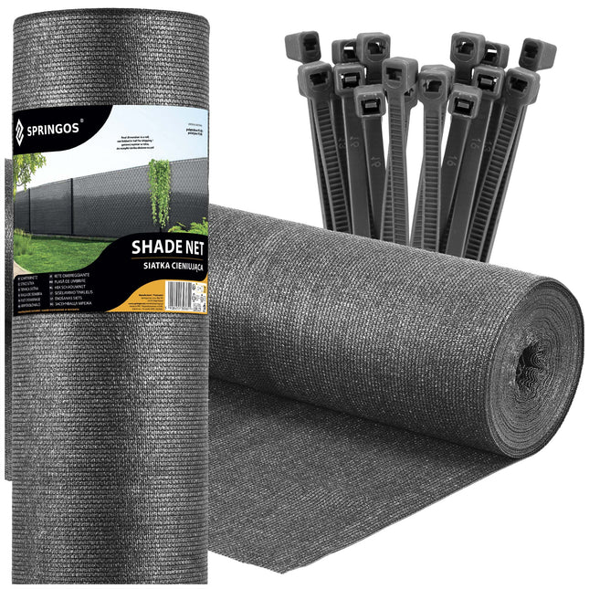 Zichtbreeknet | Zichtdoek | Privacynet | Schaduwdoek | Rol 1,7 x 10 m | 95 % Schaduw | 185g/m² | Antraciet