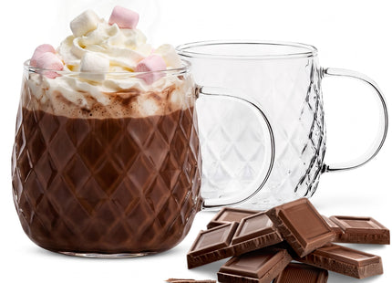 Glas Voor Koffie & Thee - Set Van 2 - Met Oor - Koffieglas - Thee glas - Warme en Koude dranken -350 ML