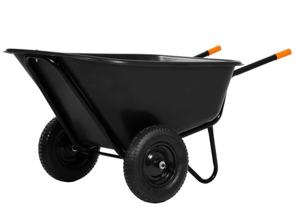 Kruiwagen | Kruiwagenwiel | 300L | 160kg Draagvermogen | Zwart/Oranje
