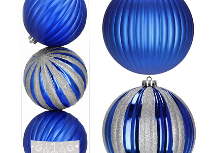 Kerstballen | 3 Stuks | 15 cm | Blauw | Zilver