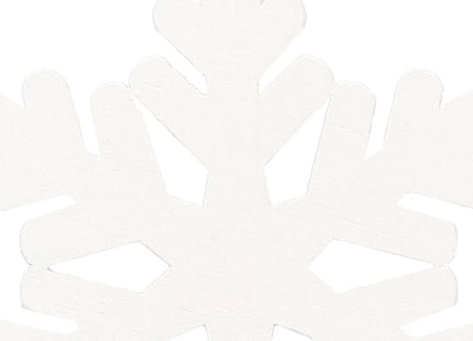 Kerstversiering | Kerstdecoratie voor binnen | Kersthanger | Sneeuwvlok | Hout | 6 Stuks | 4 cm