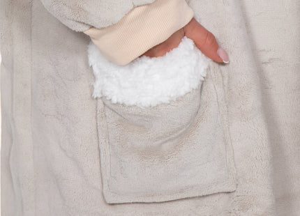 Oversized Fleece Deken/Trui - Oversized Deken - Oversized Trui - Hoodie - Capuchon - Lichtgrijs