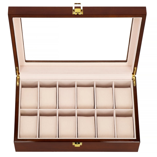 Horlogedoos - Horlogebox - Horlogeopberger - Bruin - 12  Horloges