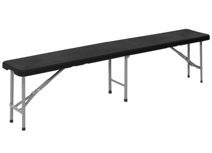 Klaptafel | Vouwtafel | Kampeertafel | Inklapbaar | Draagbaar | 180 x 30 x43 cm | Zwart/Grijs