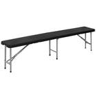 Klaptafel | Vouwtafel | Kampeertafel | Inklapbaar | Draagbaar | 180 x 30 x43 cm | Zwart/Grijs