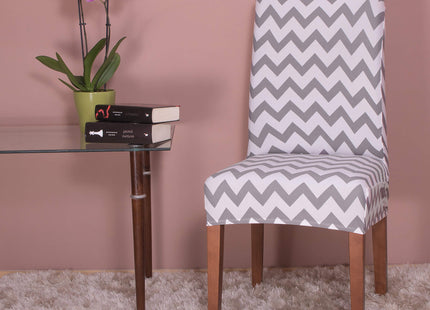 Stoelhoes - Voor Eetkamerstoelen - Met Stretch -  Wit - Grijs