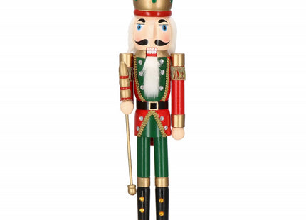 Notenkraker Kerst | 61 cm | Groen/Rood/Goud/Zwart