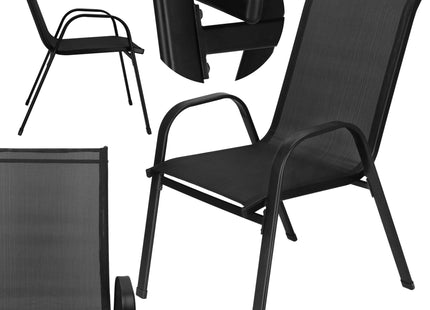 Tuinstoelen | Tuinstoelen | Staal | Textileen | 1 Stuks | Zwart | 120 Kg