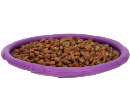 Frisbee Voor Honden - Schijf  - Voerbak - 2 in 1 - Rubber - Paars - 18 Cm