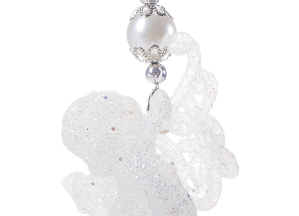 Kersthanger | Engel | Kerstboomhanger | Wit | Glitters | Kunststof |13 cm