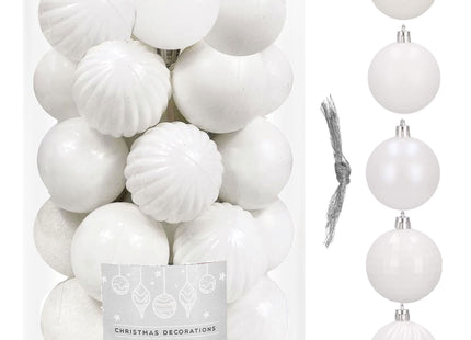 Kerstballen | 20 Stuks | 6 cm | Wit