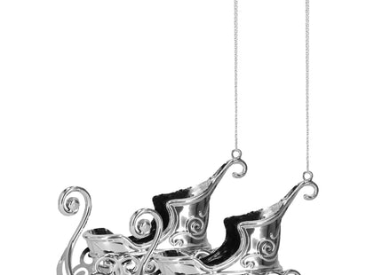 Kerstboomhanger | Slee | Zilver | 2 Stuks | 11.5 cm