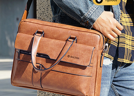 Baltan Leren Aktetas - Laptoptas - Tot 16 inch - Bruin - 10L - 38 X 29 X 10 CM