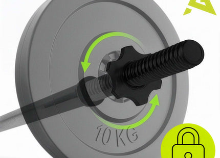 Actiget® Halterstang | Barbell |Staal | 120 cm | 25 mm | 2 Klemmen | Zwart