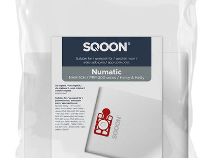 SQOON® Stofzuigerzakken  Geschikt voor Numatic NVM-1CH Henry / Hetty / James - Model 604015 - 10 Stuks