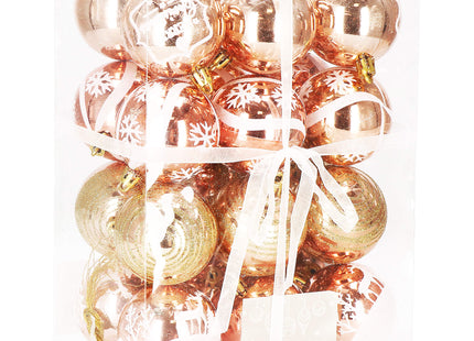 Kerstballen | 24 Stuks | 6 cm | Rose Goud