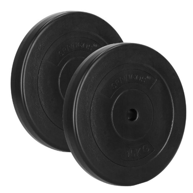 Halterschijven | 2 x 15 kg | Kunststof | Zwart