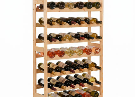 Wijnrek - Wijnrek voor 56 Flessen - Glazenrek - 53 x 25 x 53 Cm - 115 KG - Grenenhout