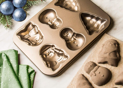 Bakvorm - Kerstkoekjes - Vormer - Kerstmis - Staal - Goud