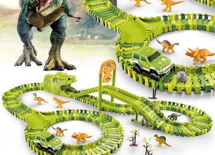 Dino Racebaan | Inclusief Jeep | 168 Delen | Groen