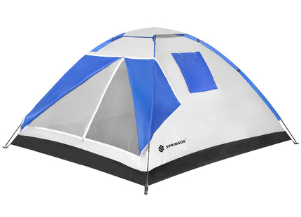 Koepeltent | Toeristentent | Kampeertent | Tent | Waterdicht | 4 Persoons | Grijs / Zwart / Blauw | 240 x 210 x 150 cm