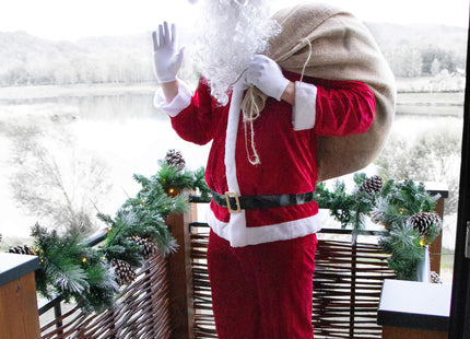 Kerstman Kostuum | Kerstman Pak | Verkleedkleding | 9-Delig | Rood/Wit/Zwart