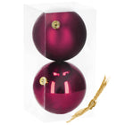 Kerstballen | 2 Stuks | 15 cm | Bordeaux