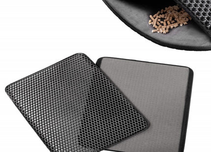 Kattenbakmat | Katten Accessoires | Dubbellaags | Grafiet | 30x30