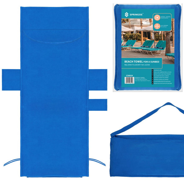 Strandlaken Voor Ligbed | Badlaken | Strandhanddoek | Microvezel | 210 x 75 cm | Blauw