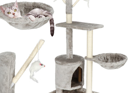 Krabpaal - 4 Etages - Voor Katten - Meubelbescherming - 49X36X87 cm - Grijs