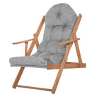 Houten Ligstoel - Ligbed - Met Kussen - Verstelbaar - Weersbestendig - Grijs - Grenenhout - 90 x 71 x 103 Cm