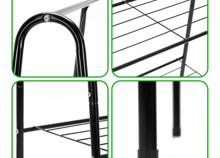 Kledingrek | Metaal | 15 Kg | 150 x 60 x 34 cm | Zwart