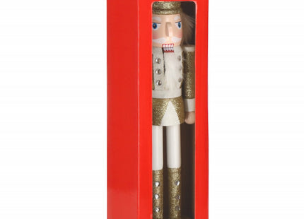 Notenkraker Kerst | 38 cm | Goud/Wit/Glitter