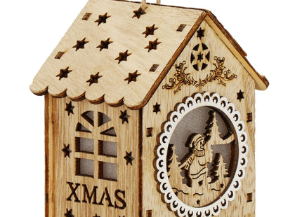 Kersthanger | Kerstversiering | Kerstboomhanger | Lichtgevend | Huis | Sneeuwpop | 9 cm